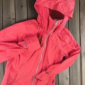 Columbia‎ Jacket Men S Hooded Coral Full Zip Cotton Blend Hiking Outdoors